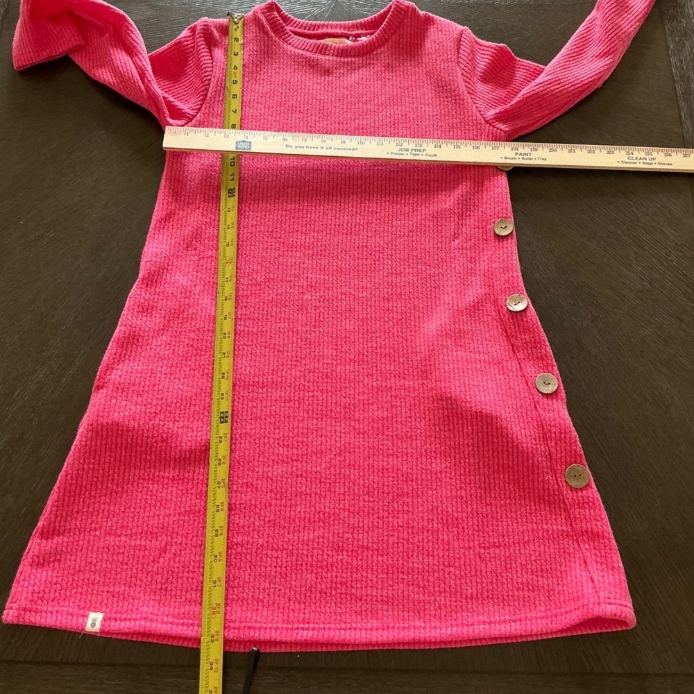 Simply Southern Pink Ribbed Knit Tunic Dress Side Button Small PINK-S - Picture 6 of 11